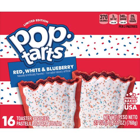 Pop-Tarts Red, Milk-Free, White and Blueberry Instant Breakfast Toaster Pastries, 27 oz ...