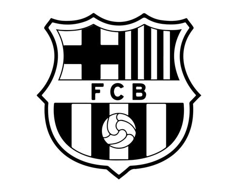 FC Barcelone Logo Symbol White And Black Design Spain football Vector ...