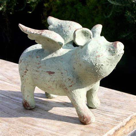 Flying Pig Garden Sculpture Lo023 By London Garden Trading | notonthehighstreet.com