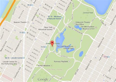 Map of Strawberry Fields Central Park