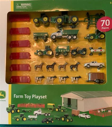 Official John Deere Farm Toy Playset w/Machine Shed 70 Pieces Ages 5+ New | #2102153257