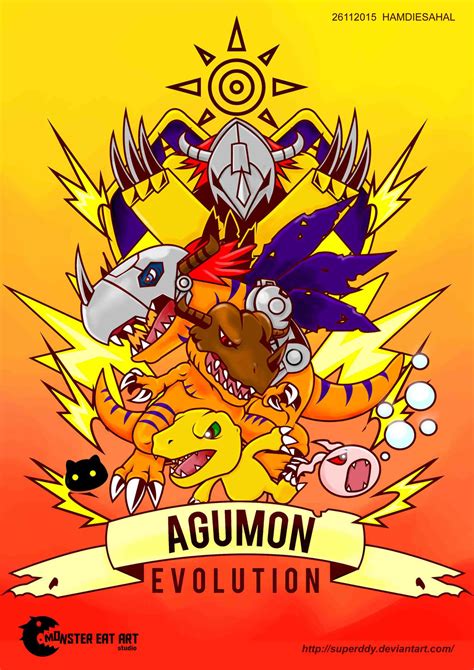 digimon agumon evolution COLORED by superddy on DeviantArt