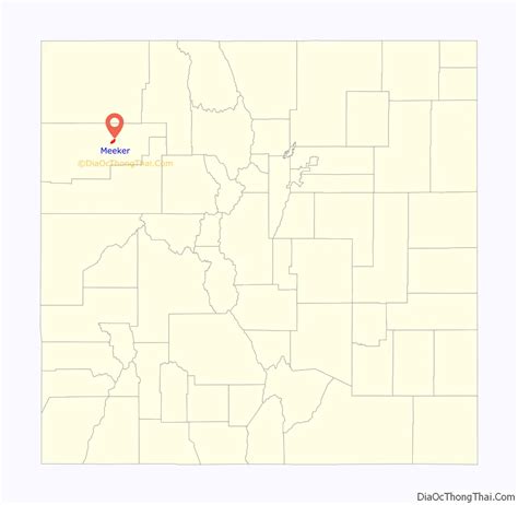 Map of Meeker town, Colorado - Thong Thai Real