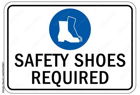 Wear safety shoes sign and labels safety shoes required Stock Vector ...