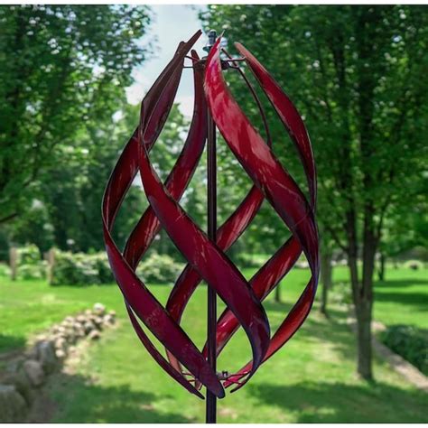 Kinetic Garden Wind Spinner Red Metal Wind Sculpture | Etsy