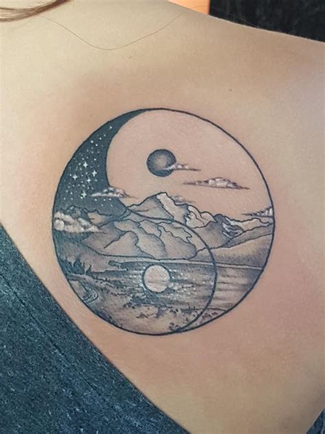 Yin Yang Mountain Tattoo by Lil Jackson: TattooNOW