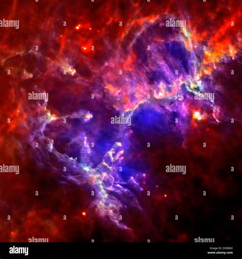 This Herschel image of the Eagle nebula shows the self-emission of the intensely cold nebula's ...