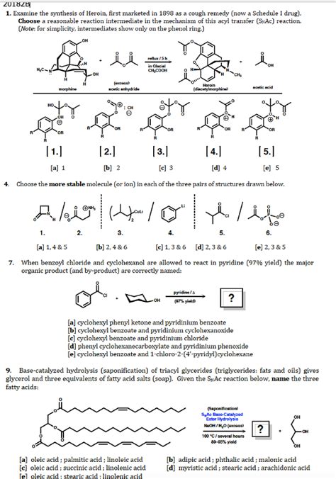 Solved 20182B 1. Examine the synthesis of Heroin, first | Chegg.com