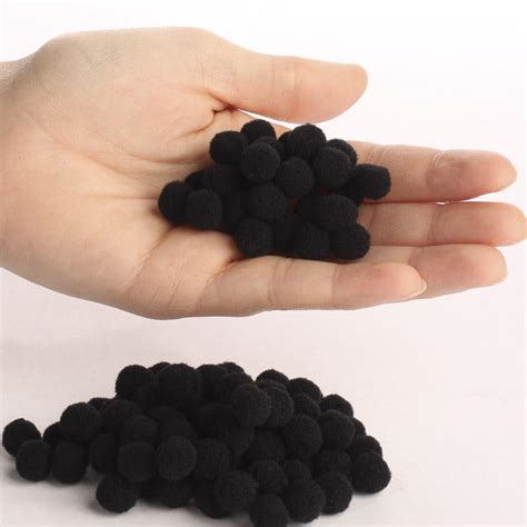 10 mm Black Craft Pom Poms - Pom Poms - Kids Crafts - Craft Supplies - Factory Direct Craft