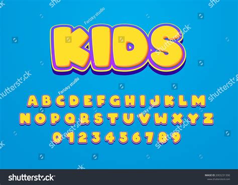 Kids Cartoon Style Font Design Custom Stock Vector (Royalty Free ...