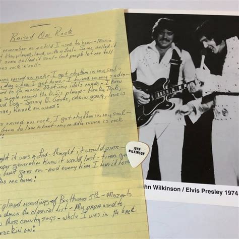 Elvis Presley - Original handwritten lyrics Raised on Rock - Catawiki