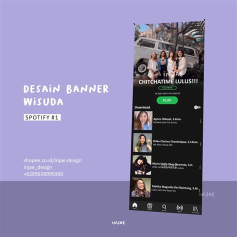 Jual CUSTOM BANNER SIDANG WISUDA SPOTIFY DESIGN BANNER SPOTIFY XBANNER ...