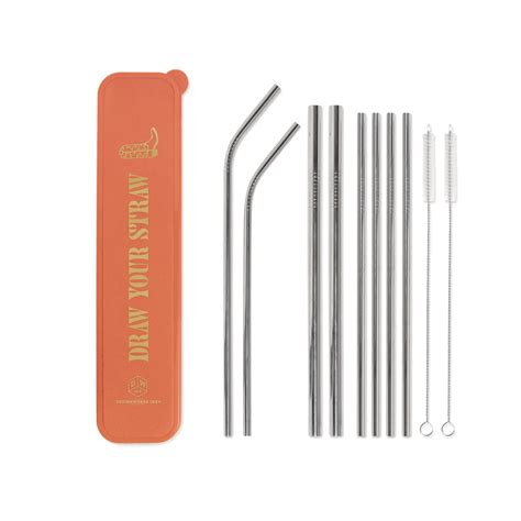 Stainless Steel Straw Set - Draw Your Straw – DesignWorks Ink