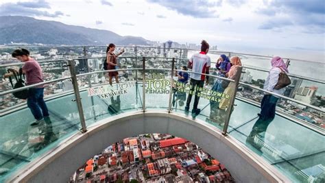 Rainbow Skywalk with Curved Observatory Bridge on Komtar is ...