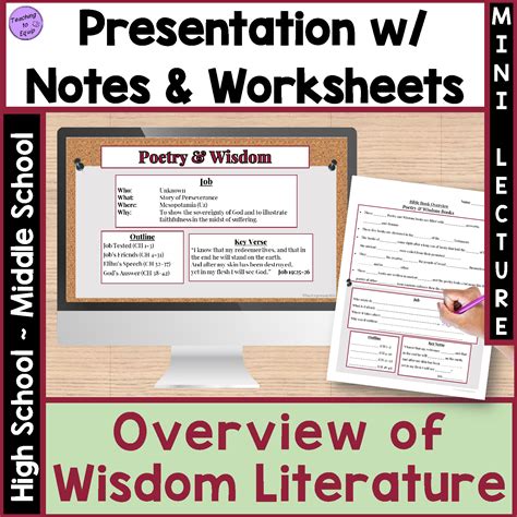 Wisdom Literature Bible Books Overview - Presentation w/worksheets ...