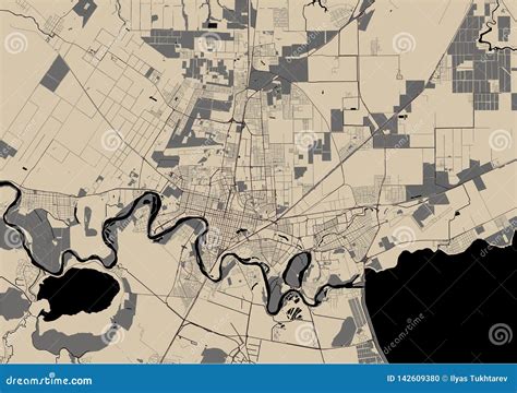 Map of the City of Krasnodar, Russia Stock Vector - Illustration of grid, quarter: 142609380