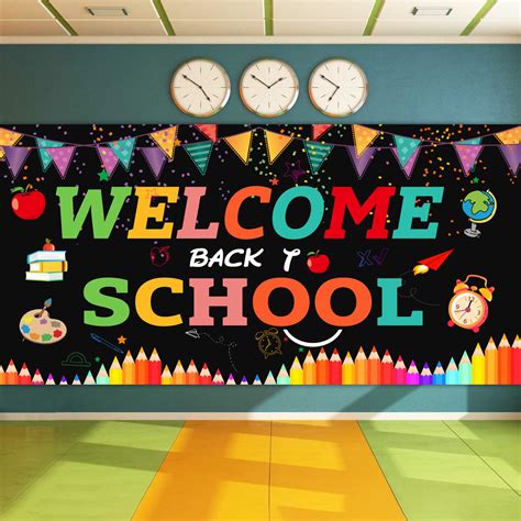 Buy Large 79" X 40" Welcome Back to School Backdrop,Welcome Back to School Decorations,Welcome ...