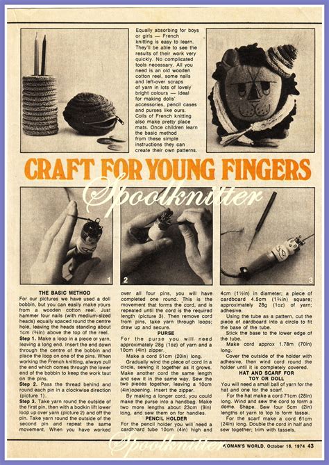 Spool Knitter: 1974 Spool Knitting Patterns for Kids