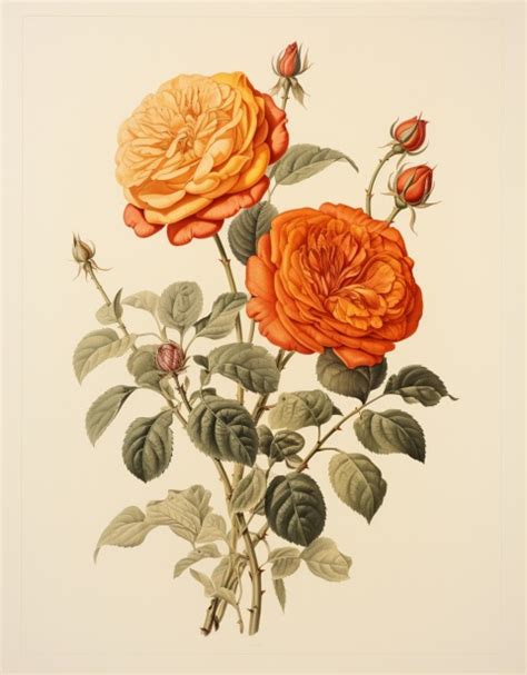 Vintage Roses Illustration Free Stock Photo - Public Domain Pictures