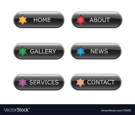 Web navigation buttons Royalty Free Vector Image