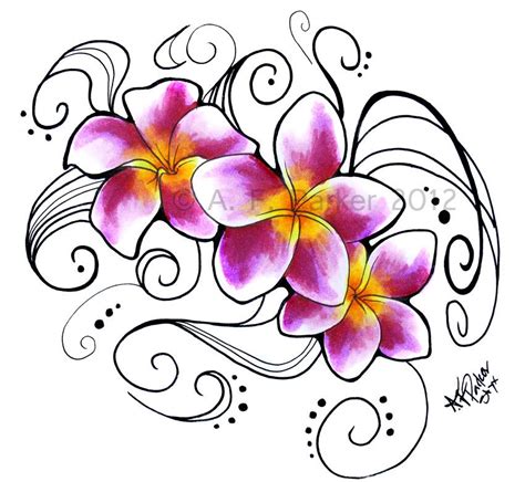 Plumeria 'J-105' Tattoo by styx-leagon on deviantART | Hawaiian flower tattoos, Flower tattoo ...