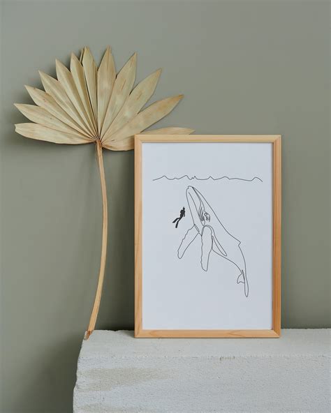 Whale Line Art, Whale Wall Art, Whale Wall Decor, Minimalist Whale Home ...