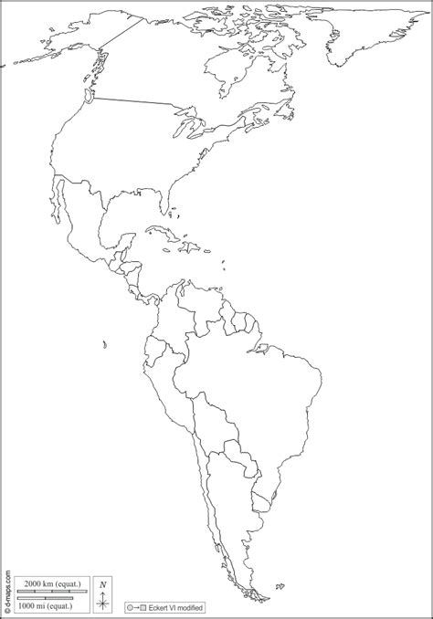 América Mapa gratuito, mapa mudo gratuito, mapa en blanco gratuito, plantilla de mapa estados ...