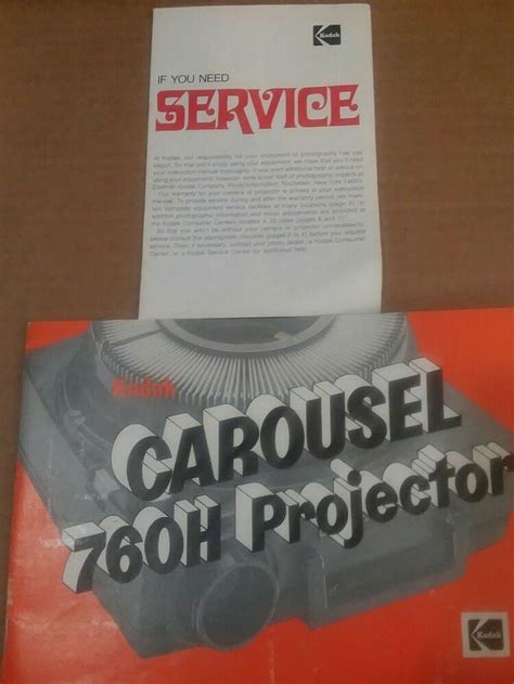 Instruction Manual ORIGINAL Kodak Carousel 760H Slide Projector Vintage ...