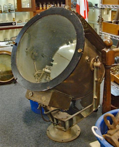 Large Ship's Searchlight, c. 1950 , 23.5" diam. glass: Skipjack Nautical Wares