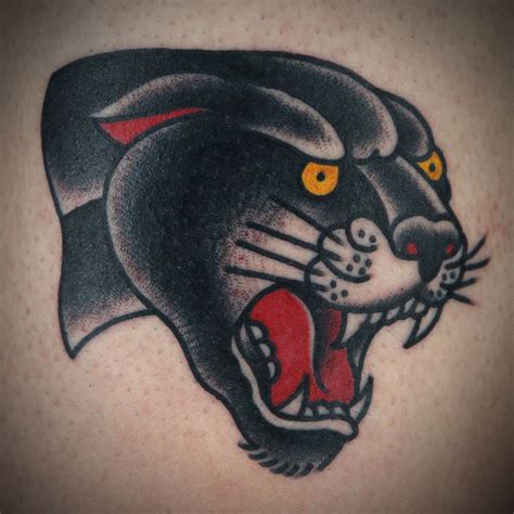 Traditional Panther Tattoo Outline