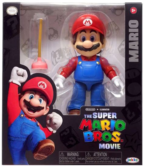 Super Mario Bros. The Movie Mario 5 Action Figure with Plunger Jakks Pacific - ToyWiz