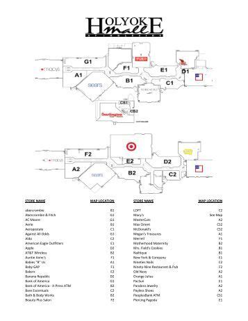 Map Of Holyoke Mall Stores