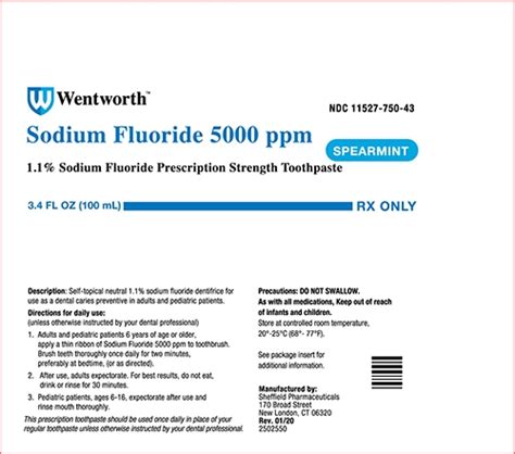 SODIUM FLUORIDE 5000 PPM SPEARMINT- sodium fluoride paste, dentifrice SODIUM FLUORIDE 5000 PPM ...