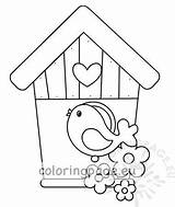 Free Bird Houses Coloring Pages sketch template