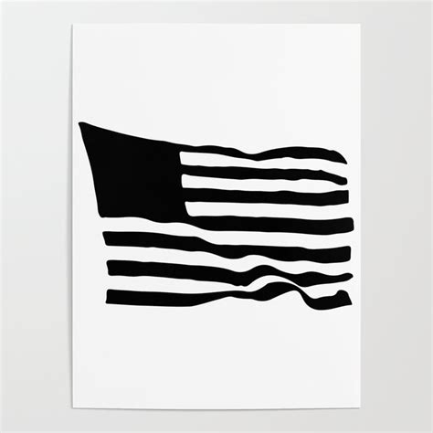 Black and White American Flag Silhouette Poster by Paint Shop Buddy | Society6