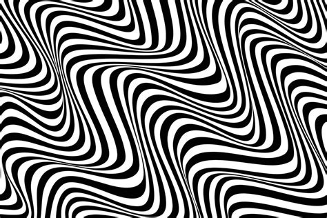 Optical illusion art. Abstract wavy stripe flow background. Black and ...