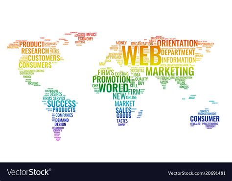 Word cloud business concept world map from text Vector Image