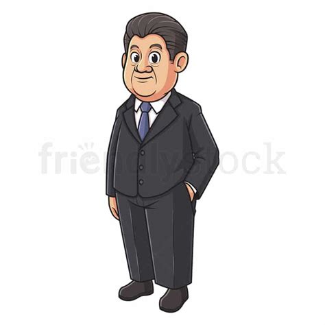 Cartoon Xi Jinping Vector Clip Art Illustration - FriendlyStock