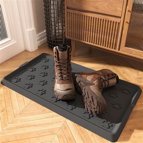 SIXHOME Rubber Boot Tray Heavy Duty Waterproof Shoe Mat Tray for Entryway Indoor Outdoor Non ...