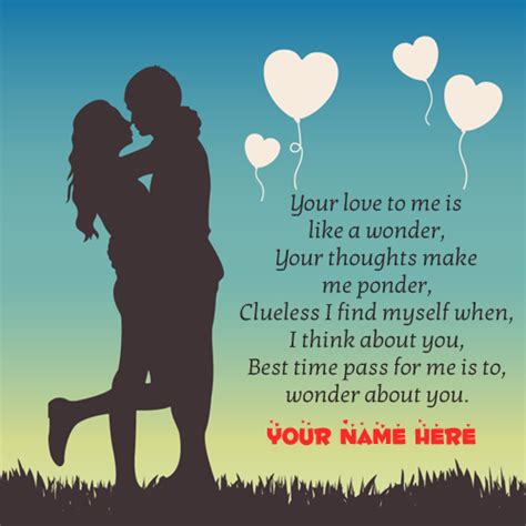 Romantic Love Couple Quotes Greeting With Your Name