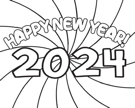 Happy New Year Coloring Pages for 2024 - Fun Loving Families