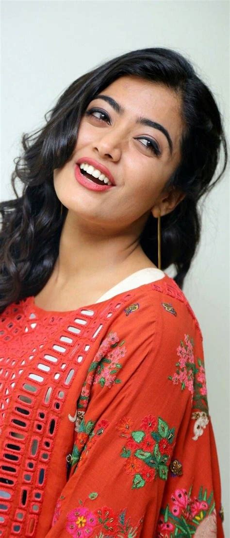 Actress Rashmika Mandanna Smile Mobile Wallpaper 2023