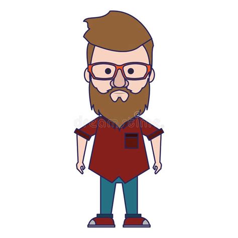 Hipster Guy with Glasses and Mustache Blue Lines Stock Vector - Illustration of elegant, item ...