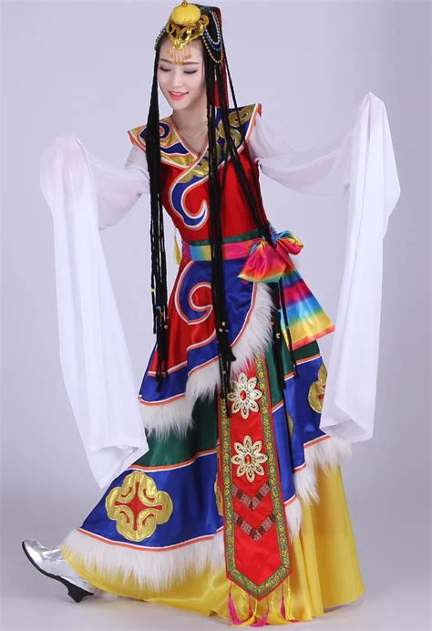 Tibetan Dance Costume Dress Costumes sleeves female Tibetan Dance Tibetan Dance Costume New ...