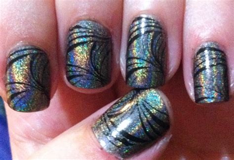 nailzy: Black Rainbow - Layla Hologram and Konad Design