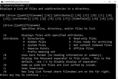 Dir Command (Examples, Options, Switches, & More)