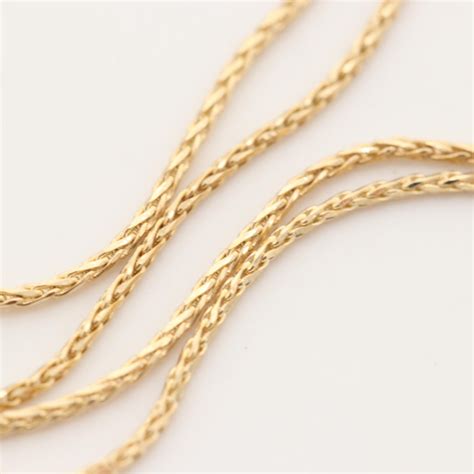 14K Yellow Gold Wheat Chain | EBTH