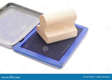 Closeup Rubber Stamp With Stamp Pad Royalty Free Stock Images - Image: 24115019