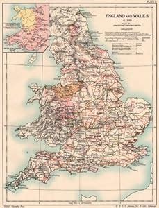 NORMAN BRITAIN 1086: England & Wales of Domesday book. Borders 1185;1902 map: Amazon.co.uk ...