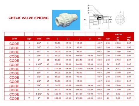 Check Valve Spring - Pressure Pipe